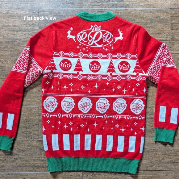 Revolt red/green/white Christmas Ugly Sweater, Sz S, Fits to 38" chest, Unworn - Picture 11 of 12